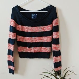 striped crop sweater
